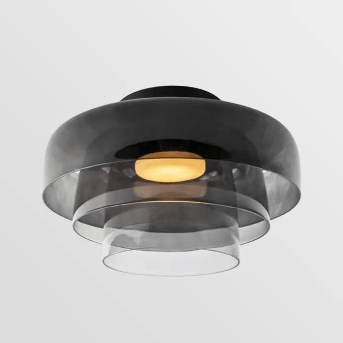 Przytulia Dom | Skandynawska Lampa Sufitowa LED Szklana 18W – Designerski Plafon Vintage 3 Barwy