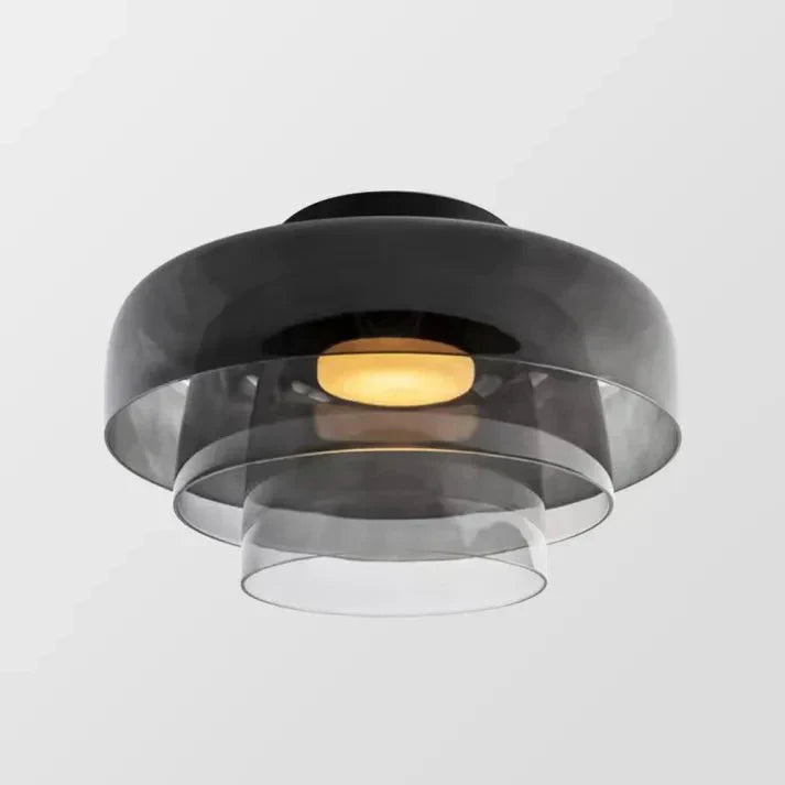 Przytulia Dom | Skandynawska Lampa Sufitowa LED Szklana 18W – Designerski Plafon Vintage 3 Barwy