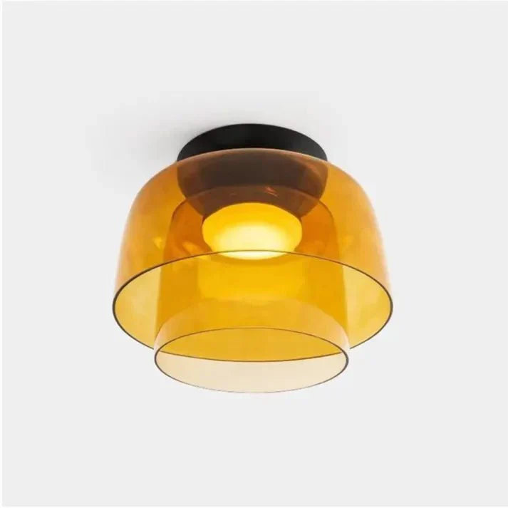 Przytulia Dom | Skandynawska Lampa Sufitowa LED Szklana 18W – Designerski Plafon Vintage 3 Barwy