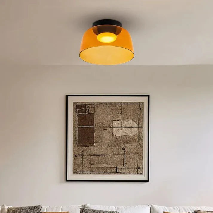 Przytulia Dom | Skandynawska Lampa Sufitowa LED Szklana 18W – Designerski Plafon Vintage 3 Barwy