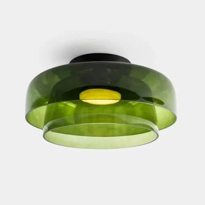 Przytulia Dom | Skandynawska Lampa Sufitowa LED Szklana 18W – Designerski Plafon Vintage 3 Barwy