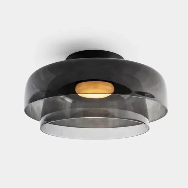 Przytulia Dom | Skandynawska Lampa Sufitowa LED Szklana 18W – Designerski Plafon Vintage 3 Barwy