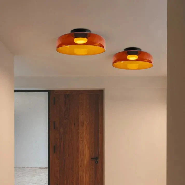 Przytulia Dom | Skandynawska Lampa Sufitowa LED Szklana 18W – Designerski Plafon Vintage 3 Barwy