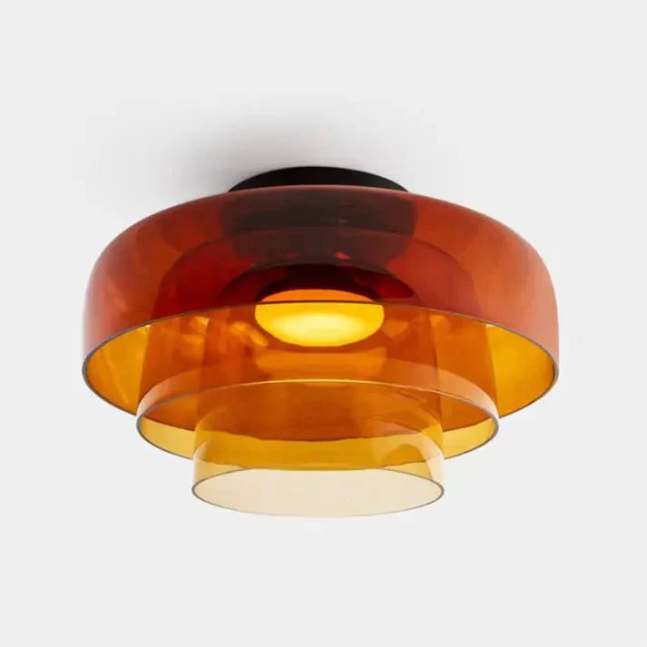 Przytulia Dom | Skandynawska Lampa Sufitowa LED Szklana 18W – Designerski Plafon Vintage 3 Barwy