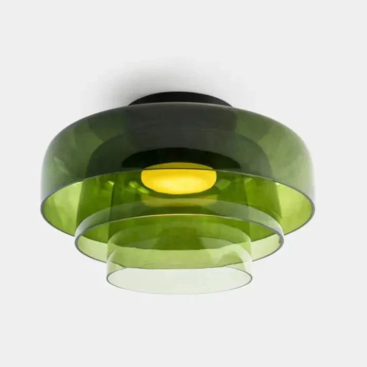 Przytulia Dom | Skandynawska Lampa Sufitowa LED Szklana 18W – Designerski Plafon Vintage 3 Barwy