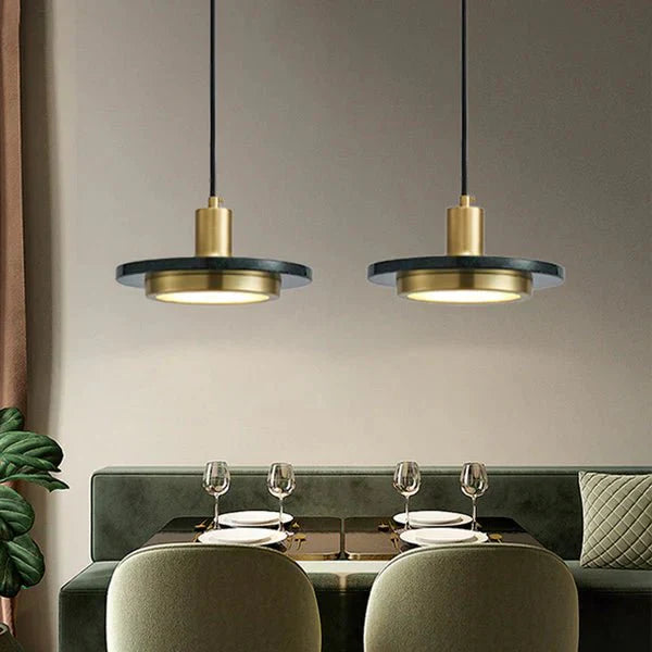 Przytulia Dom | Nowoczesna Lampa Wisząca LED Marmur – Designerska Lampa Sufitowa 20 cm