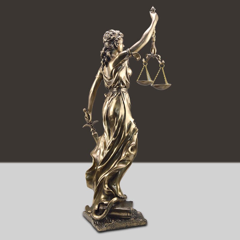 Przytulia Dom | Figurka Bogini Sprawiedliwości Lady Justice – Dekoracyjna Rzeźba z Żywicy 30 cm