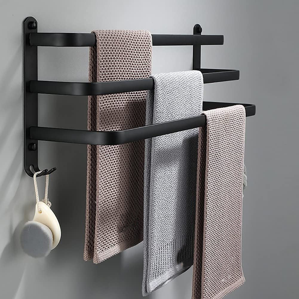Przytulia Dom | Aluminiowy Wieszak na Ręczniki – Ścienny Suszarkowy Stojak Łazienkowy 40 cm / 60 cm