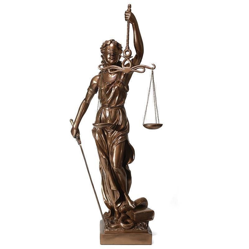 Przytulia Dom | Figurka Bogini Sprawiedliwości Lady Justice – Dekoracyjna Rzeźba z Żywicy 30 cm