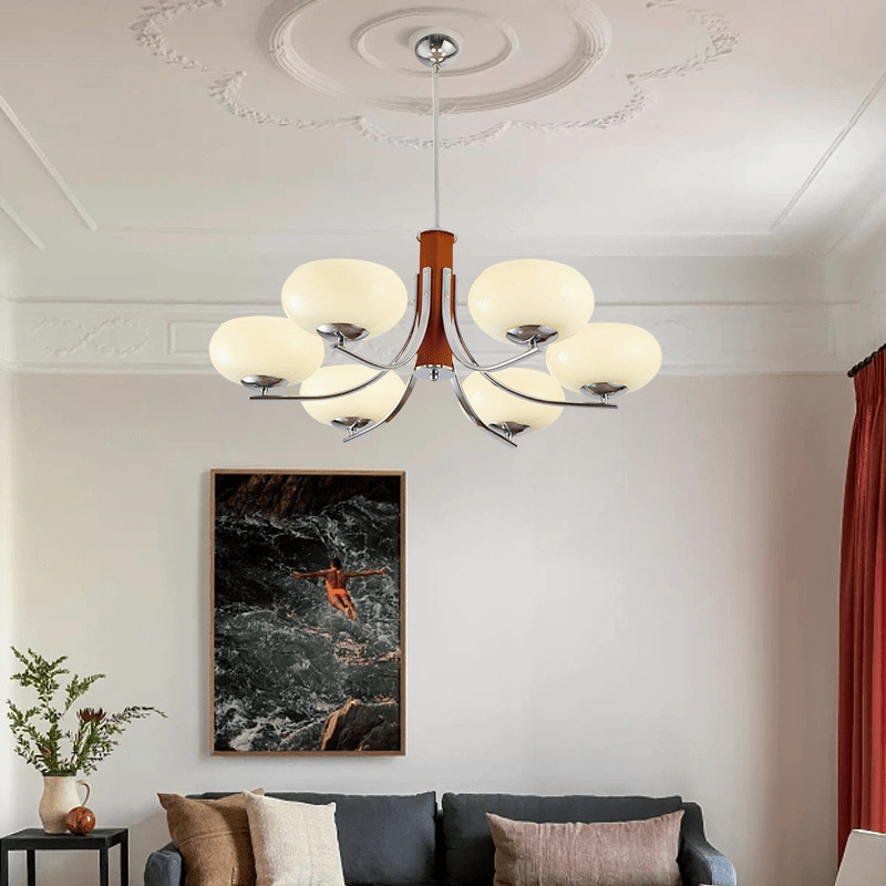 Przytulia Dom | Nowoczesny Żyrandol Sufitowy 3 lub 6 Punktów Światła – Designerska Lampa z Kulami Szklanymi E27