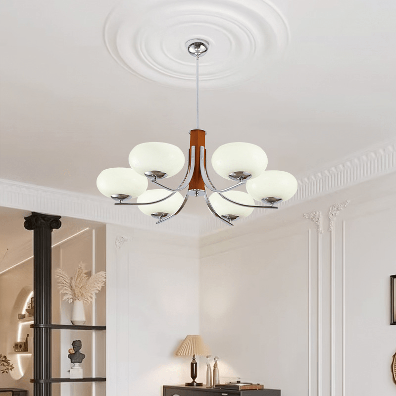 Przytulia Dom | Nowoczesny Żyrandol Sufitowy 3 lub 6 Punktów Światła – Designerska Lampa z Kulami Szklanymi E27