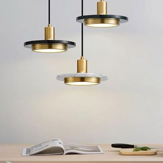 Przytulia Dom | Nowoczesna Lampa Wisząca LED Marmur – Designerska Lampa Sufitowa 20 cm