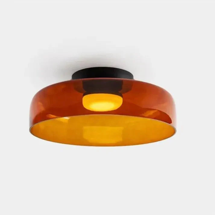 Przytulia Dom | Skandynawska Lampa Sufitowa LED Szklana 18W – Designerski Plafon Vintage 3 Barwy
