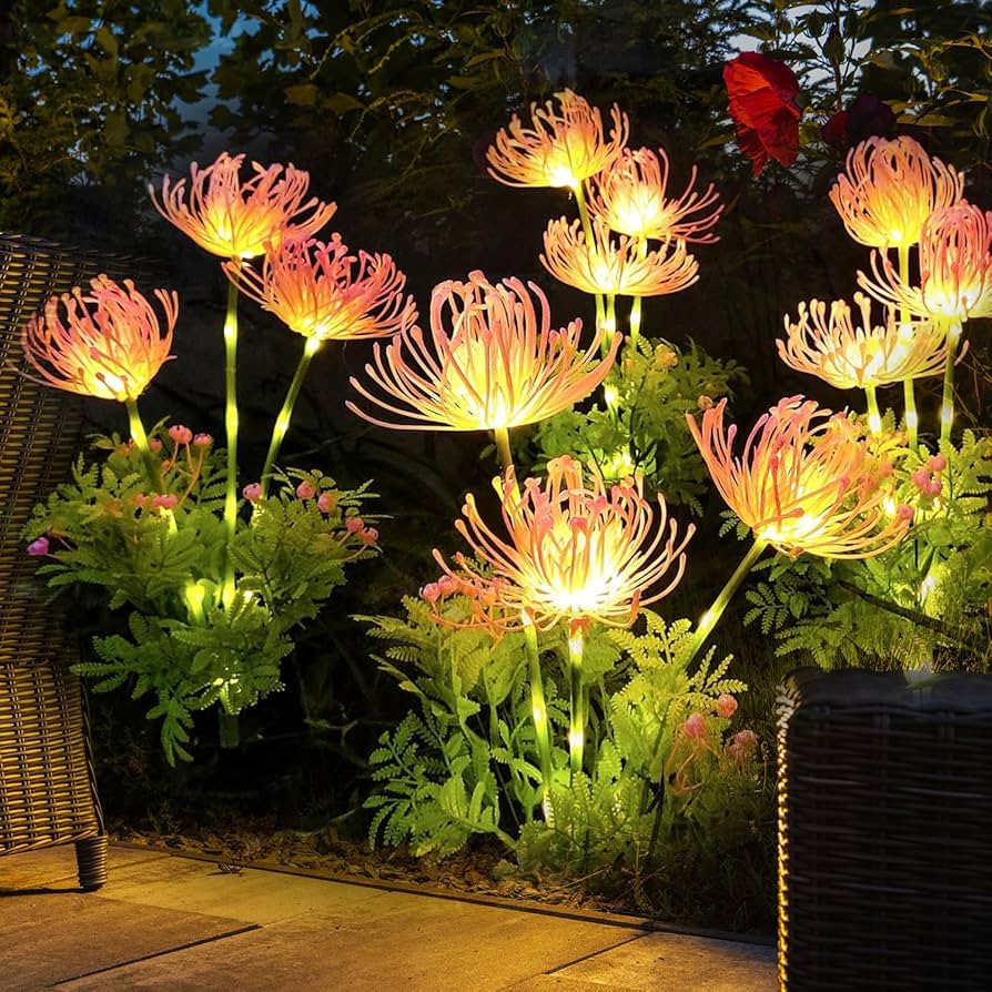 Przytulia Dom | Lampa Dekoracyjna LED Kwiaty Fairy 75 cm – Ozdobna Lampa Stołowa/Stojąca ze Stali Nierdzewnej