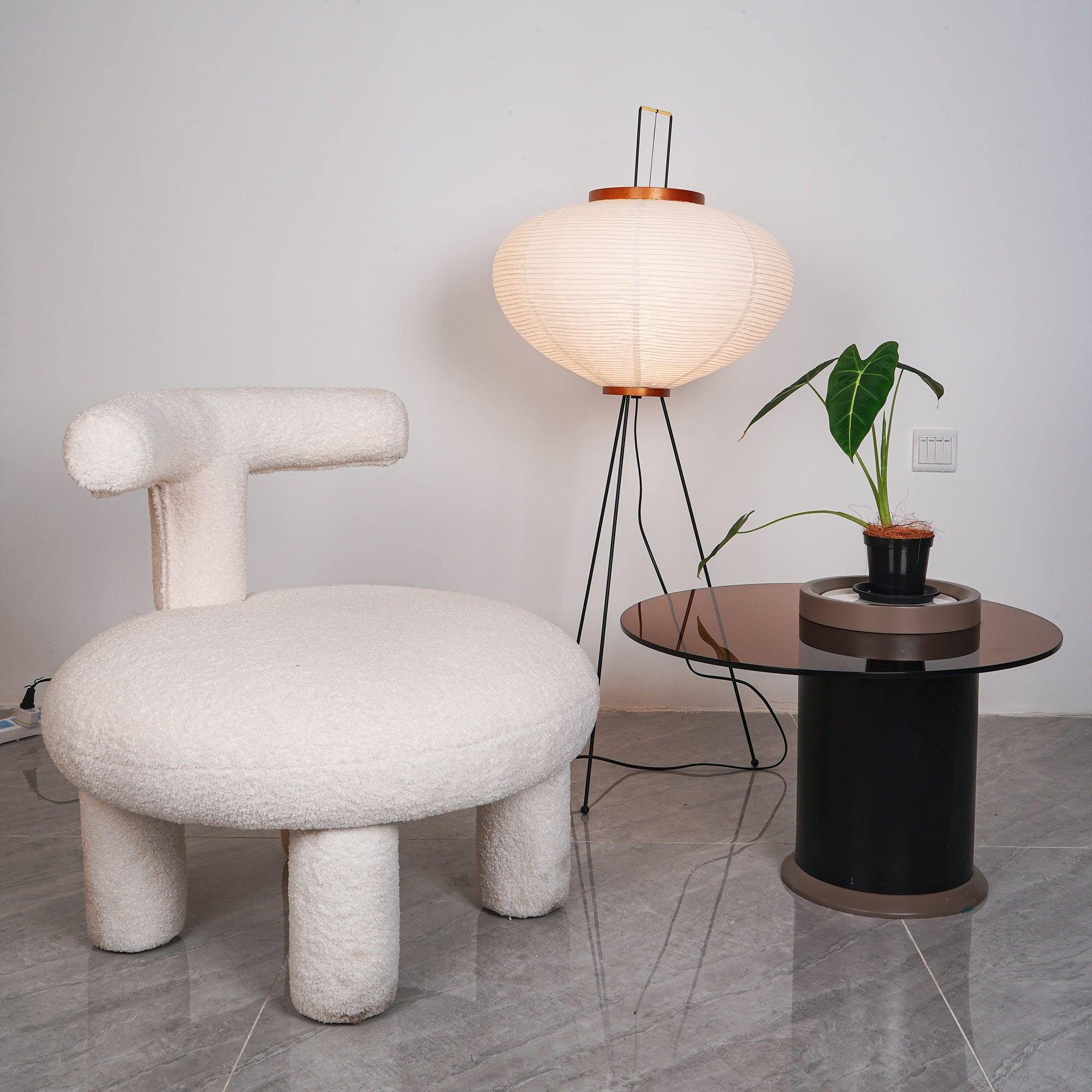 Przytulia Dom | Lampa Podłogowa z Papieru Ryżowego E27 – Designerska Lampa Stojąca Styl Japandi