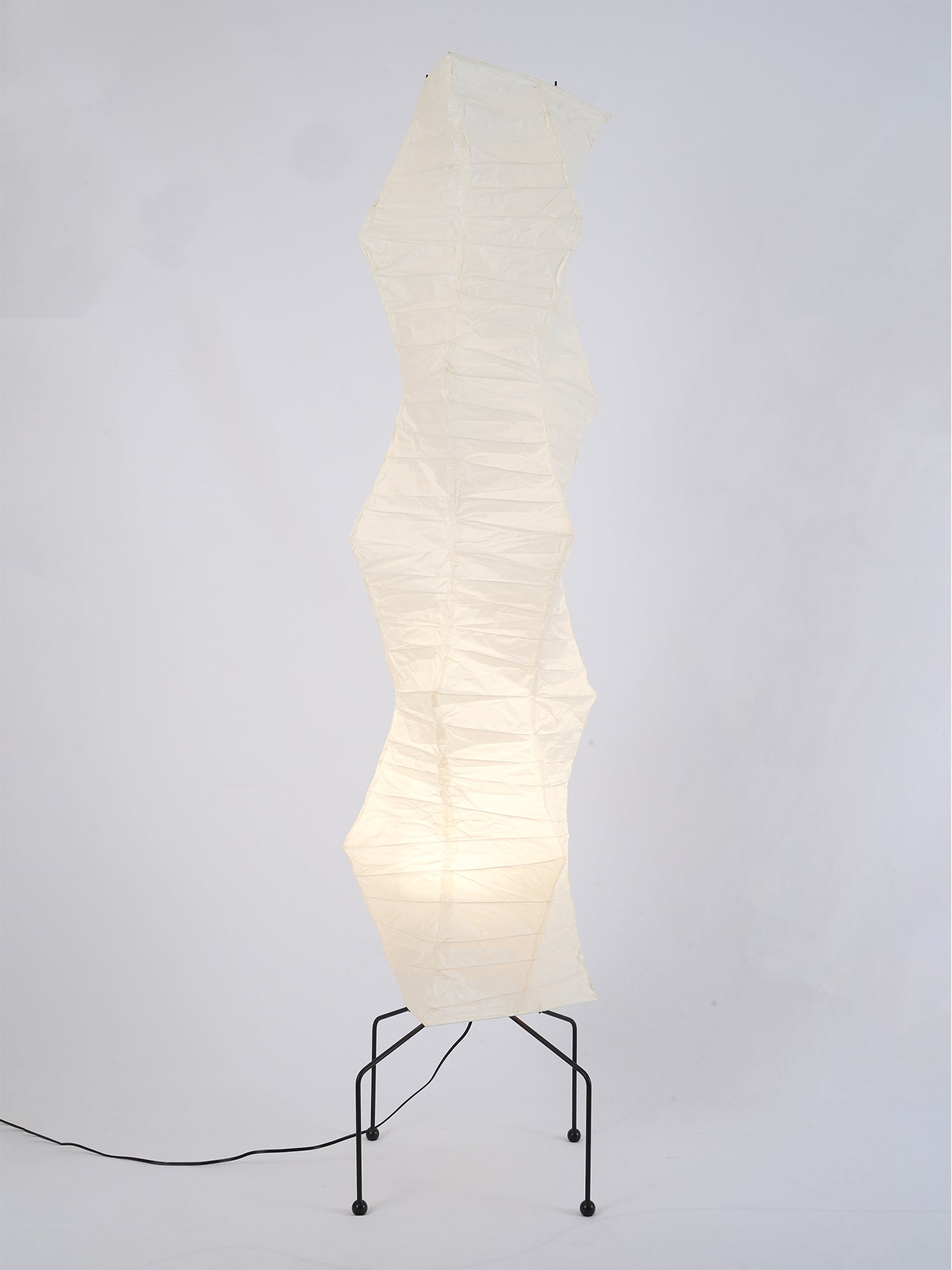 Przytulia Dom | Lampa Podłogowa z Papieru Ryżowego E27 – Designerska Lampa Stojąca Styl Japandi
