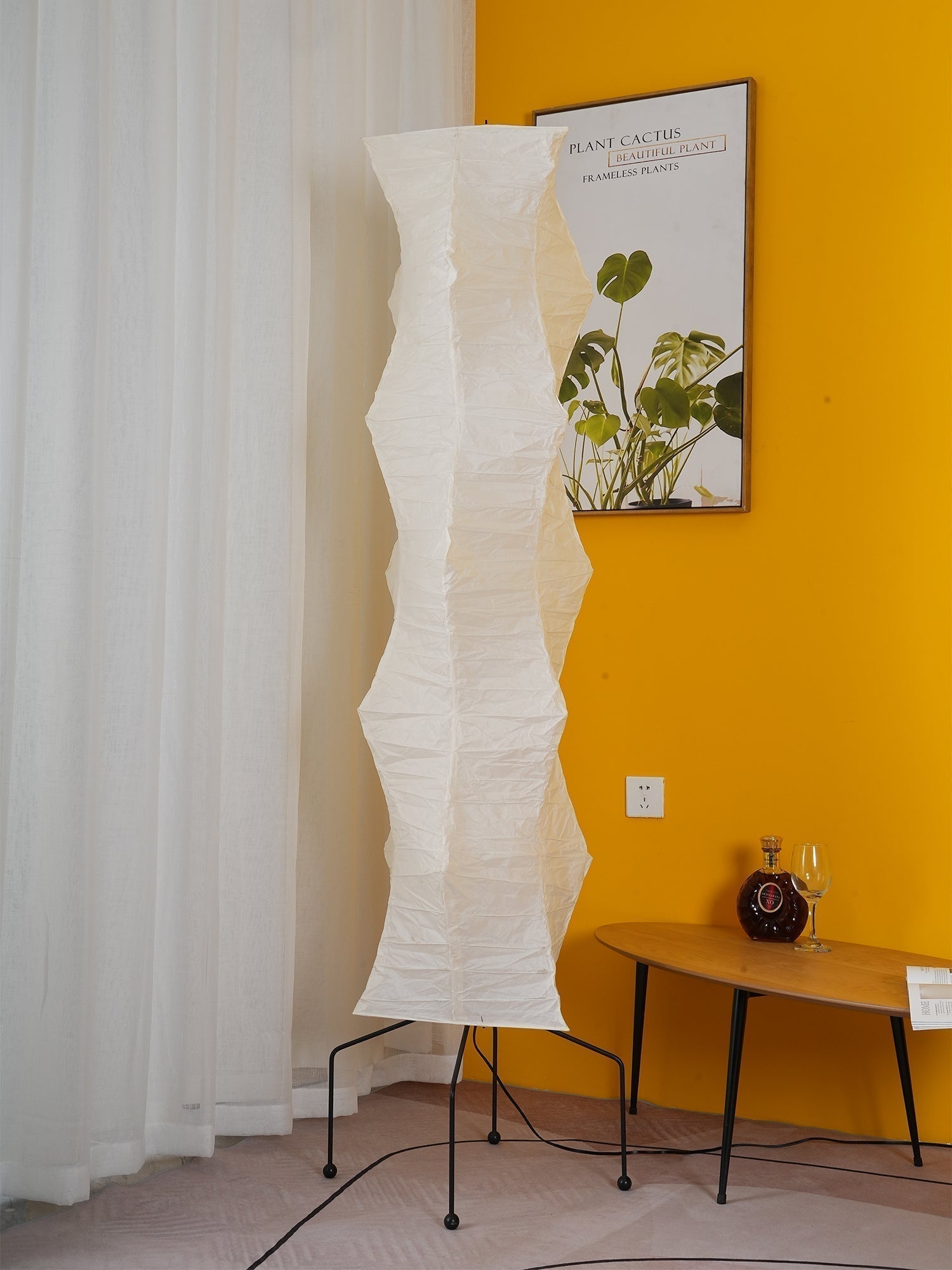 Przytulia Dom | Lampa Podłogowa z Papieru Ryżowego E27 – Designerska Lampa Stojąca Styl Japandi