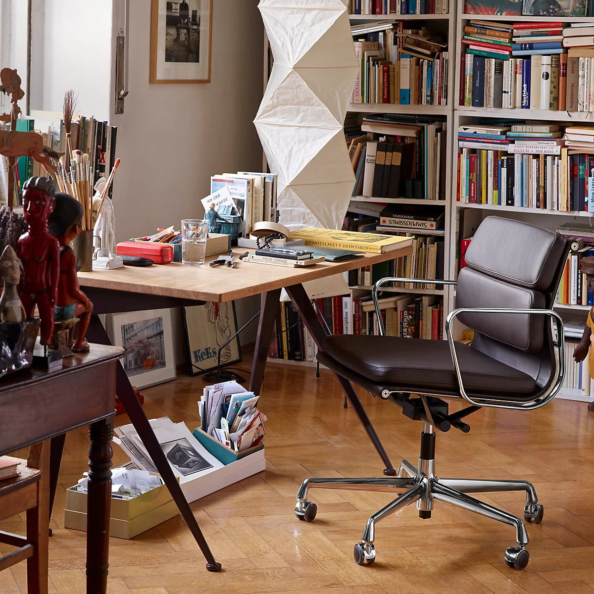 Przytulia Dom | Lampa Podłogowa z Papieru Ryżowego E27 – Designerska Lampa Stojąca Styl Japandi