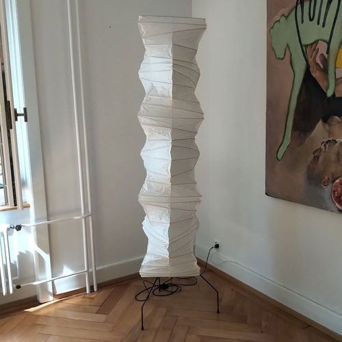 Przytulia Dom | Lampa Podłogowa z Papieru Ryżowego E27 – Designerska Lampa Stojąca Styl Japandi