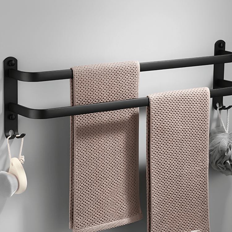 Przytulia Dom | Aluminiowy Wieszak na Ręczniki – Ścienny Suszarkowy Stojak Łazienkowy 40 cm / 60 cm