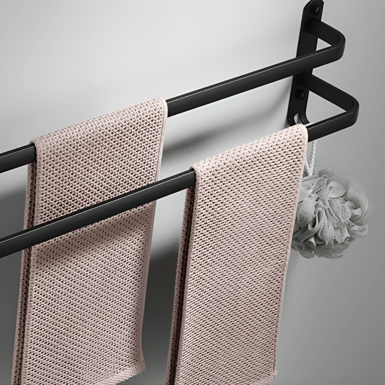 Przytulia Dom | Aluminiowy Wieszak na Ręczniki – Ścienny Suszarkowy Stojak Łazienkowy 40 cm / 60 cm