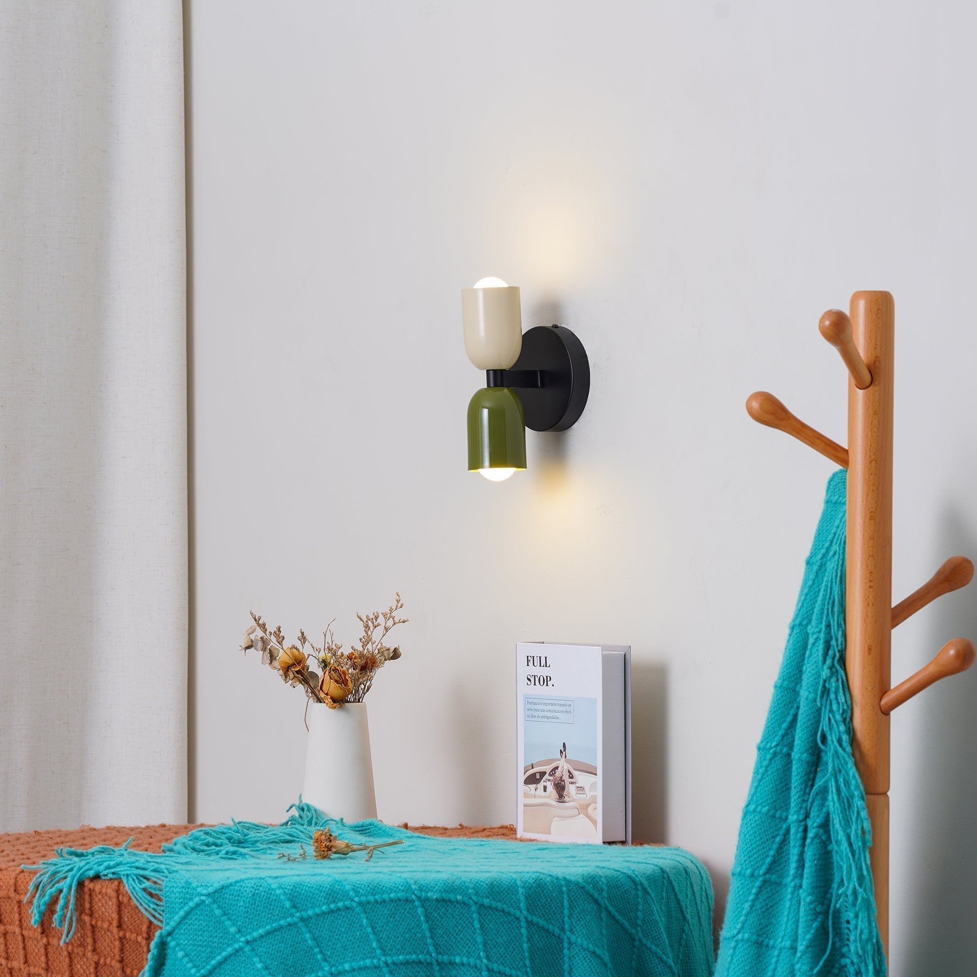 Przytulia Dom | Vintage Lampa Ścienna Podwójna E26 – Regulowana Lampa Ścienna Metalowa (2 Punkty Światła)