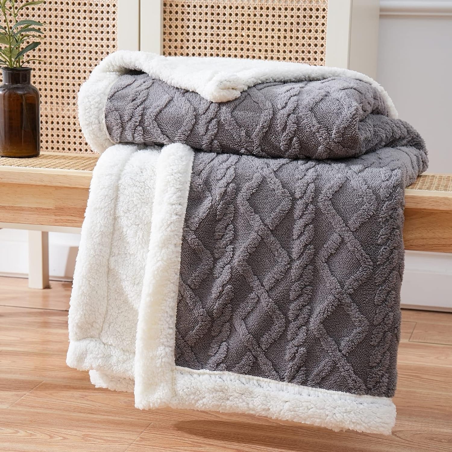 Przytulia Dom | CozySherpa Koc Sherpa Fleece – Miękki Koc do Salonu na Sofę i Łóżko