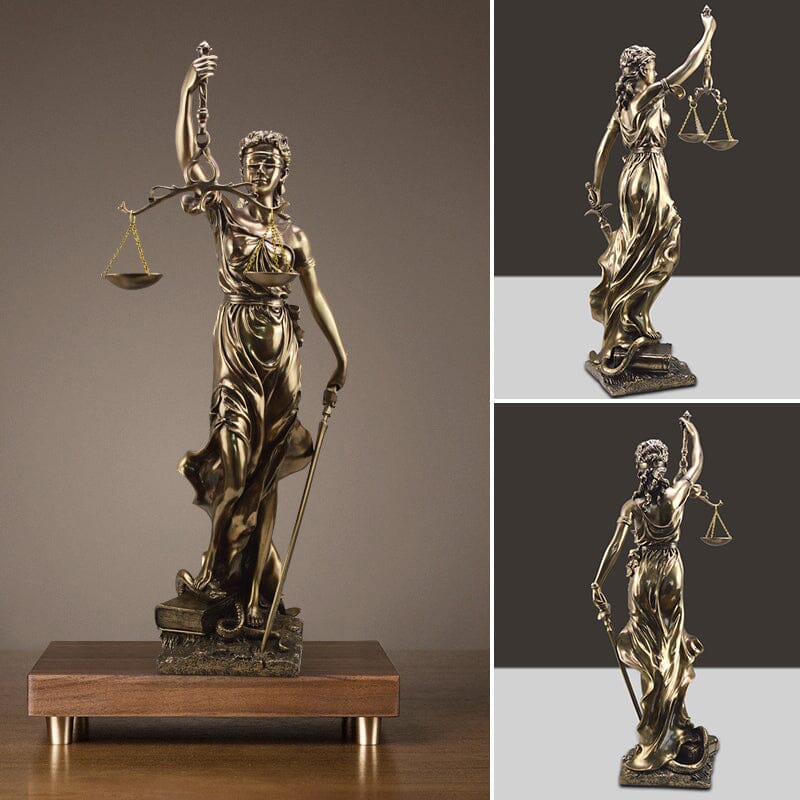 Przytulia Dom | Figurka Bogini Sprawiedliwości Lady Justice – Dekoracyjna Rzeźba z Żywicy 30 cm