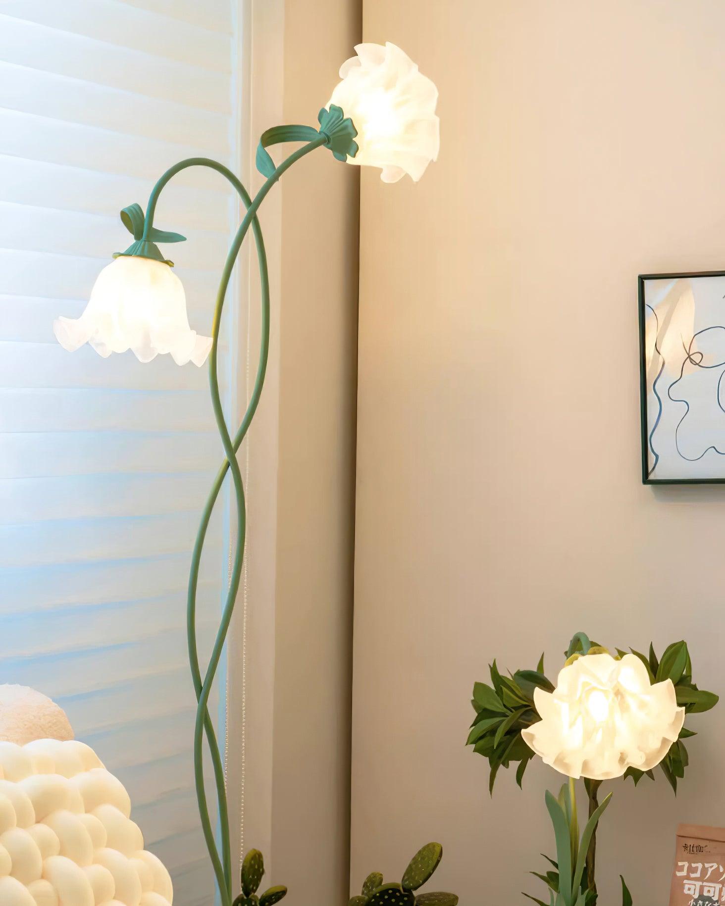 Przytulia Dom | Lampa Podłogowa LED E27 – Designerska Lampa Stojąca Kwiaty (2/3 Punkty)