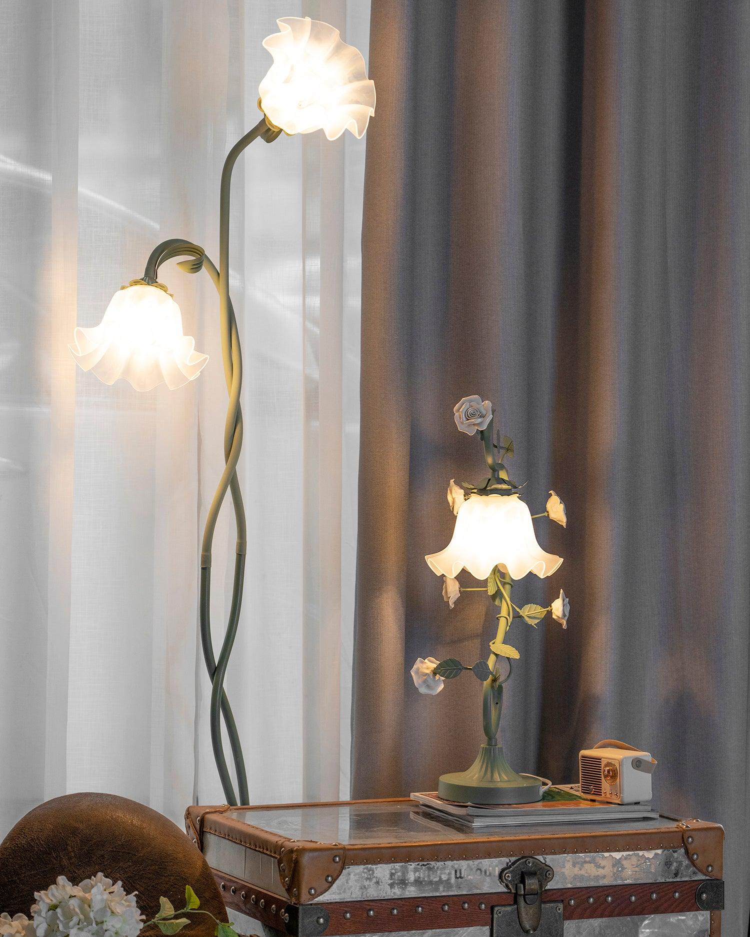 Przytulia Dom | Lampa Podłogowa LED E27 – Designerska Lampa Stojąca Kwiaty (2/3 Punkty)