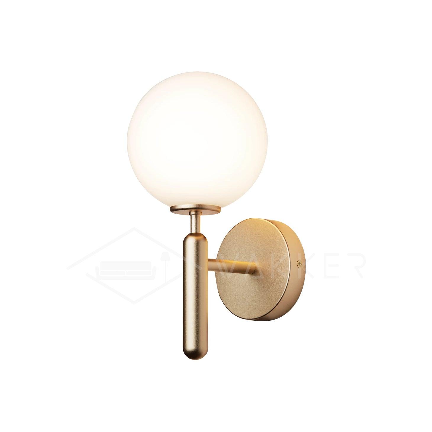 Przytulia Dom | Lampa Ścienna E14 – Skandynawska Lampa Ścienna Mosiądz i Szkło
