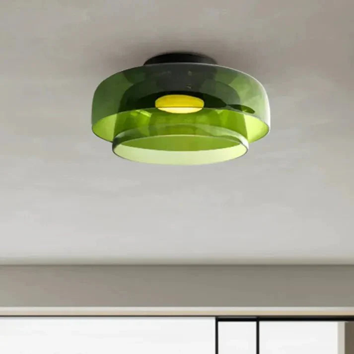 Przytulia Dom | Skandynawska Lampa Sufitowa LED Szklana 18W – Designerski Plafon Vintage 3 Barwy