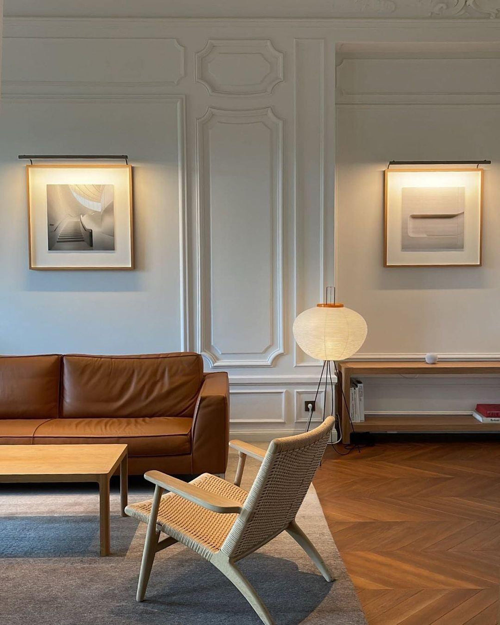 Przytulia Dom | Lampa Podłogowa z Papieru Ryżowego E27 – Designerska Lampa Stojąca Styl Japandi