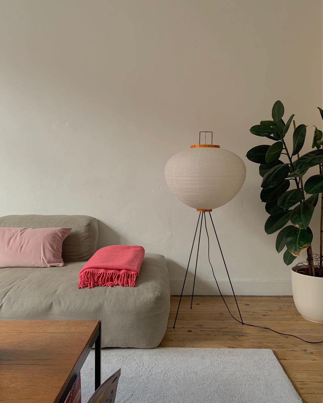 Przytulia Dom | Lampa Podłogowa z Papieru Ryżowego E27 – Designerska Lampa Stojąca Styl Japandi