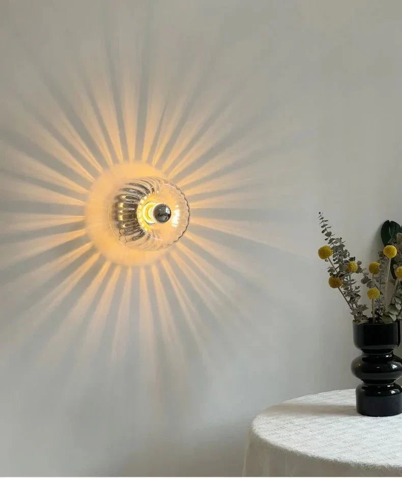 Przytulia Dom | Skandynawska Lampa Ścienna Bauhaus E14 – Szklana Lampa Wewnętrzna Metal + Szkło