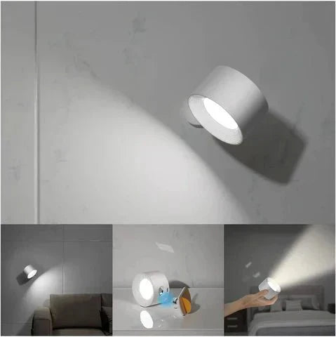 Przytulia Dom | Bezprzewodowa Lampa Ścienna LED – Regulowana 360° Lampka Dimmable USB