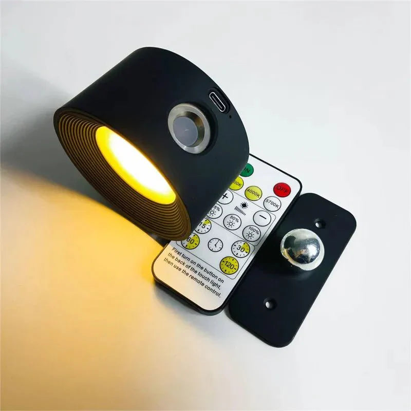 Przytulia Dom | Bezprzewodowa Lampa Ścienna LED – Regulowana 360° Lampka Dimmable USB