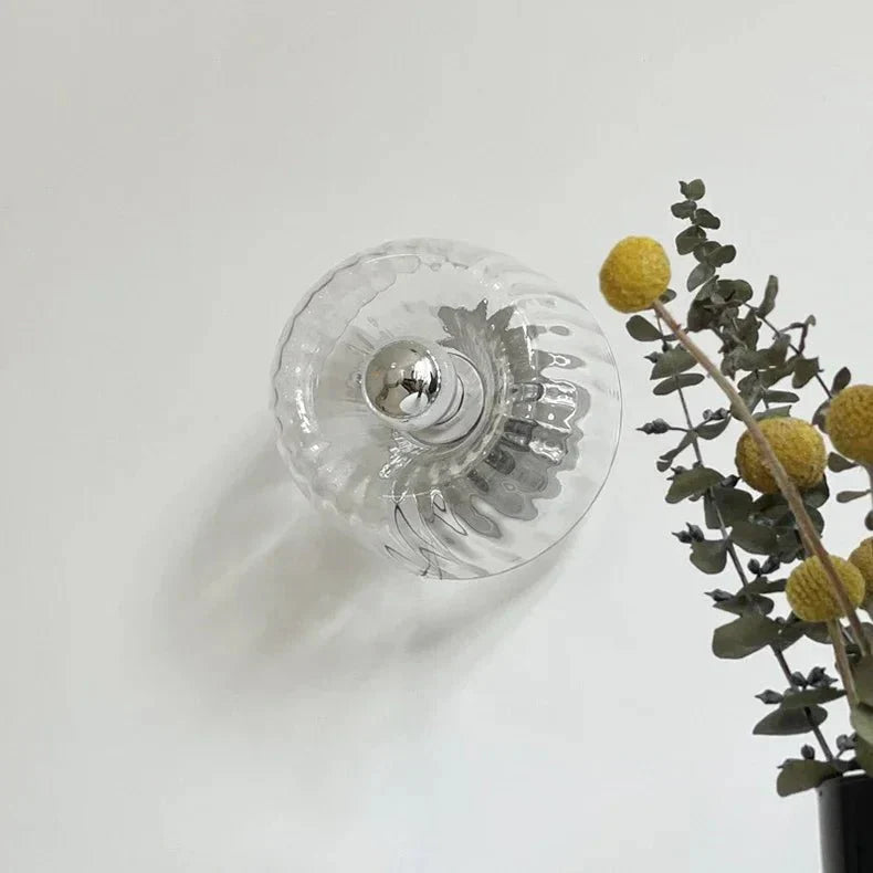 Przytulia Dom | Skandynawska Lampa Ścienna Bauhaus E14 – Szklana Lampa Wewnętrzna Metal + Szkło