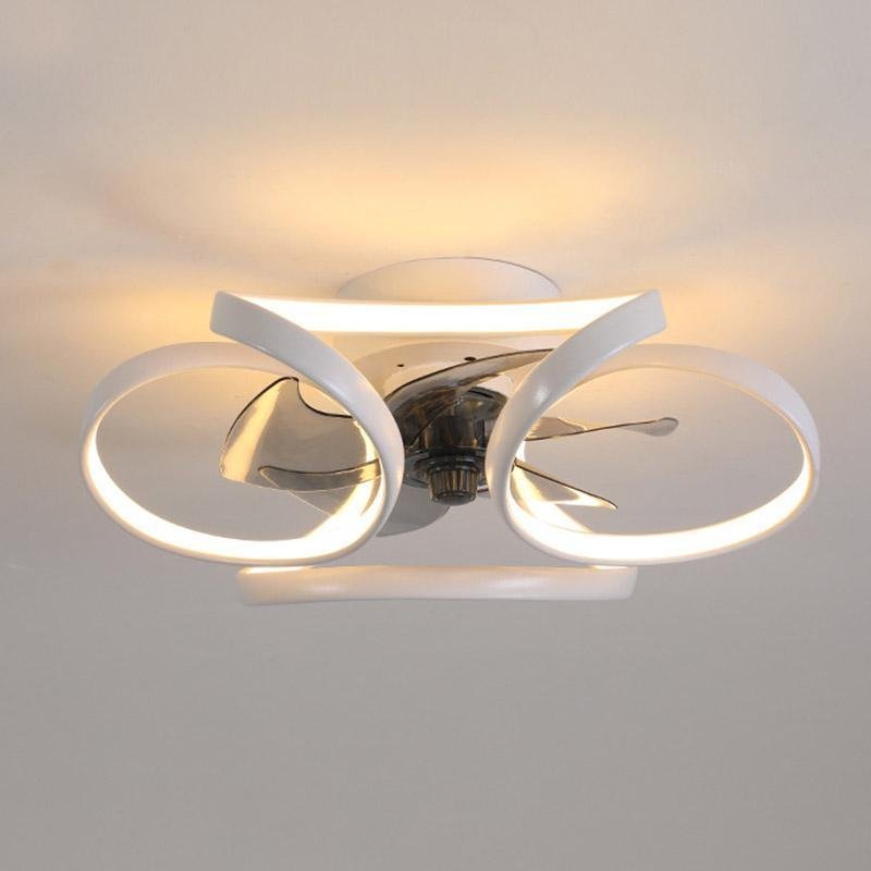 Przytulia Dom | Nowoczesna Lampa Sufitowa LED z Wentylatorem – Plafon z Pilotem 45W