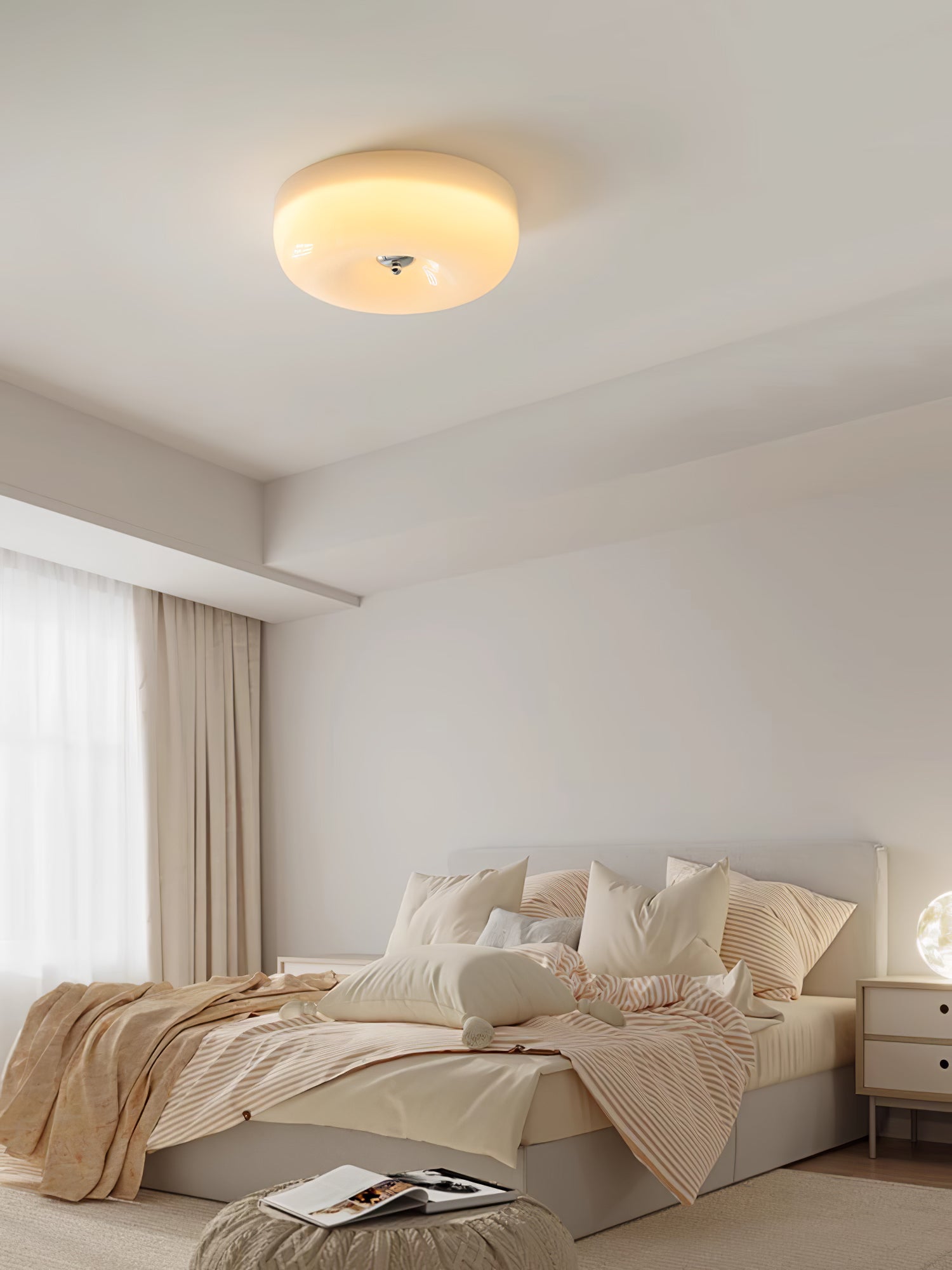 Przytulia Dom | Art Deco Vintage Lampa Sufitowa LED 24W – Plafon Szklany 3000K–6000K
