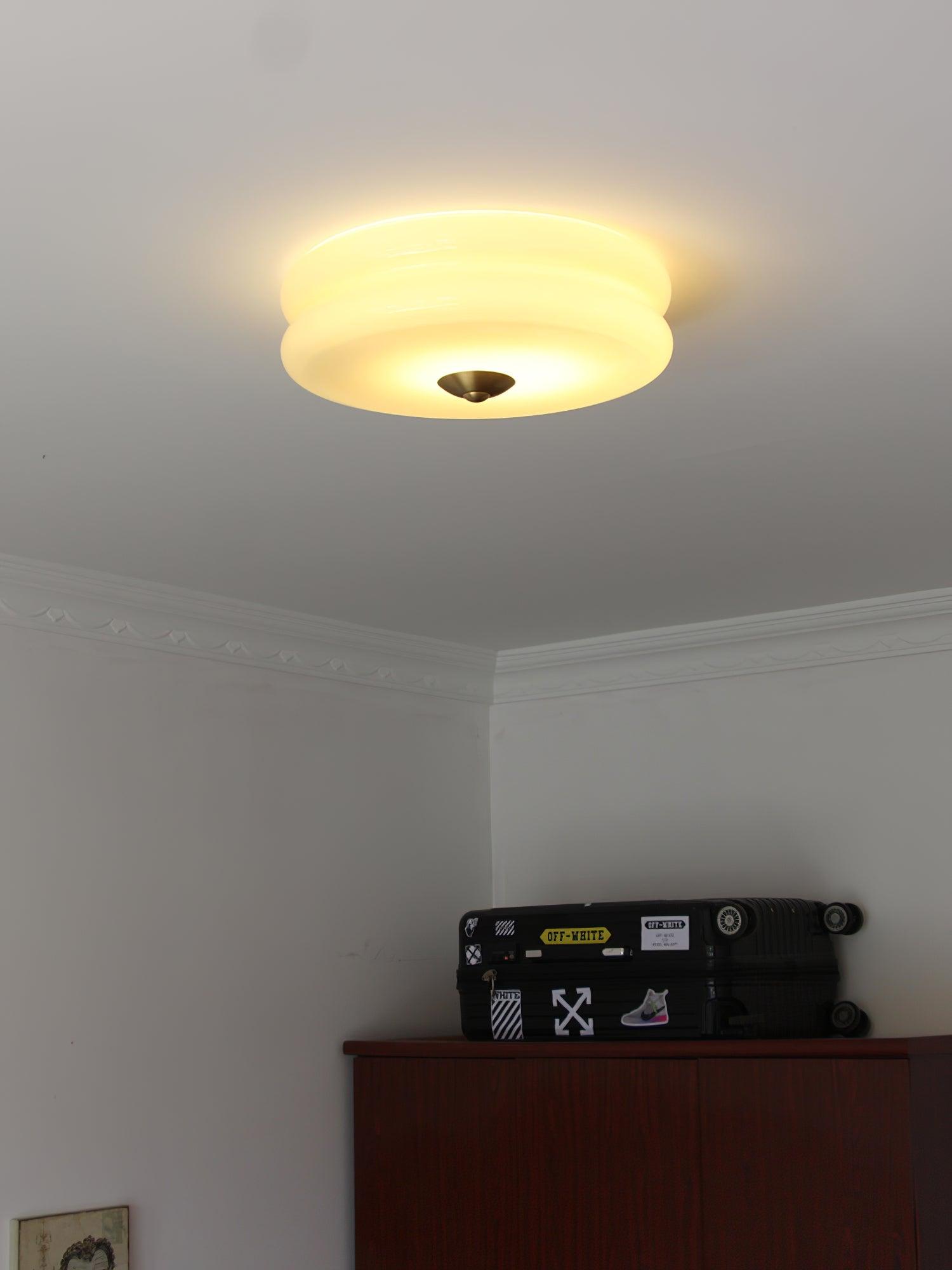 Przytulia Dom | Art Deco Vintage Lampa Sufitowa LED 24W – Plafon Szklany 3000K–6000K