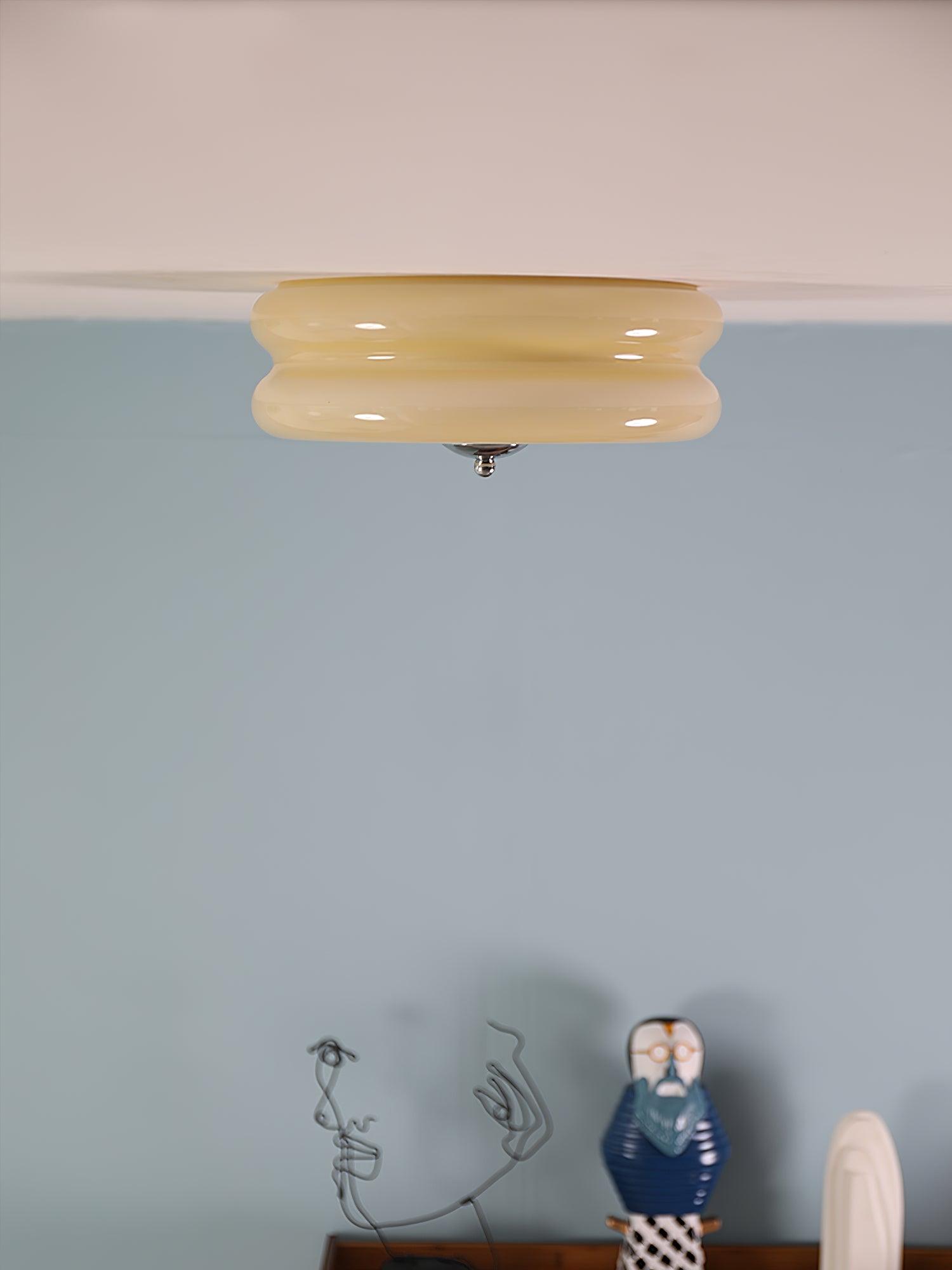 Przytulia Dom | Art Deco Vintage Lampa Sufitowa LED 24W – Plafon Szklany 3000K–6000K