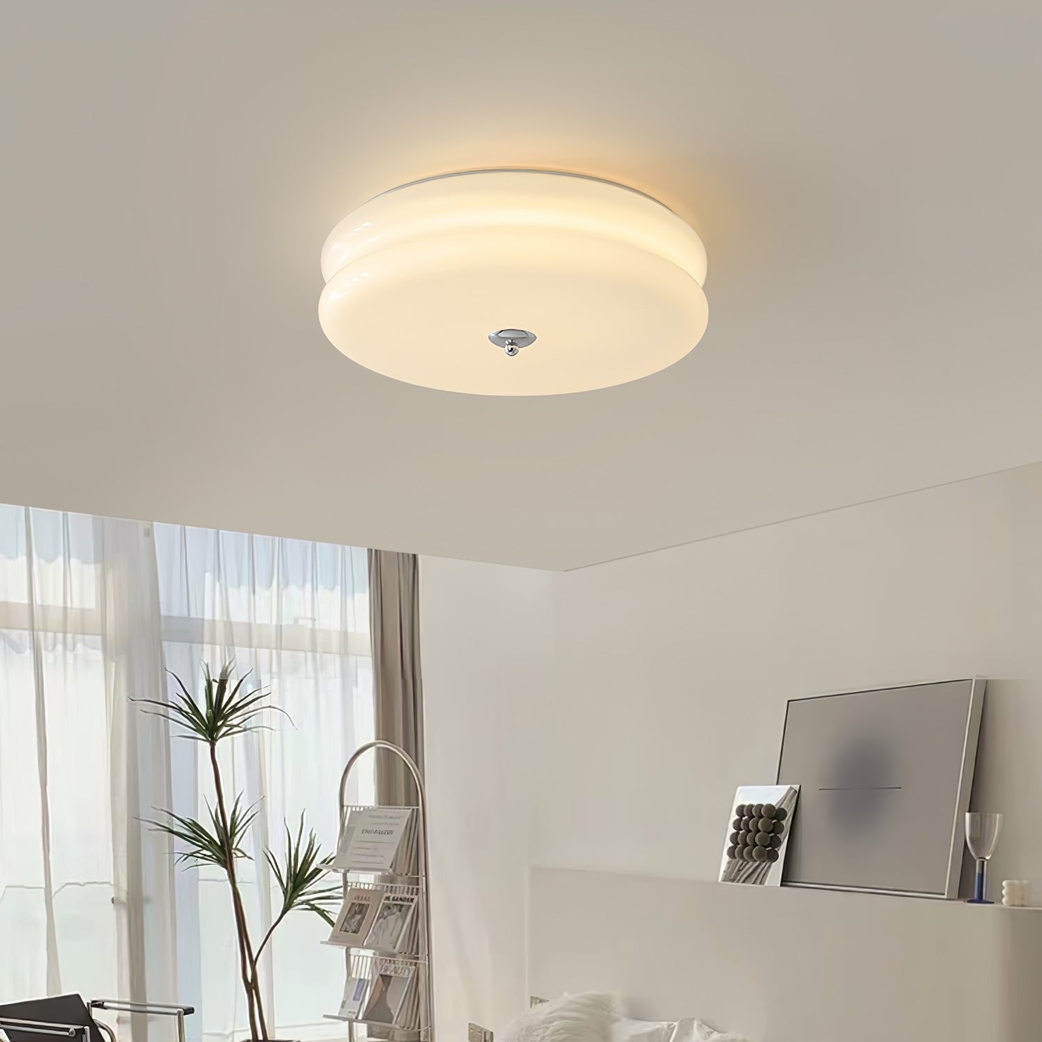 Przytulia Dom | Art Deco Vintage Lampa Sufitowa LED 24W – Plafon Szklany 3000K–6000K
