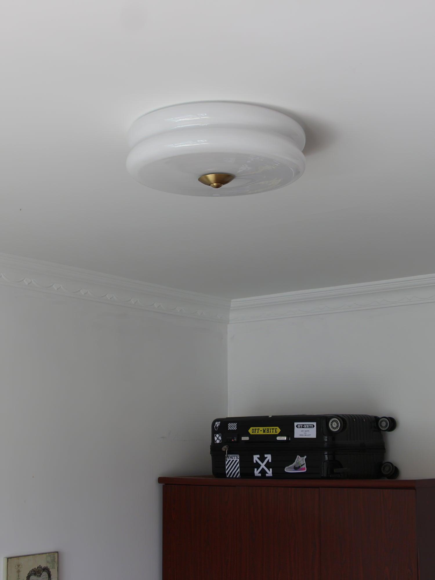 Przytulia Dom | Art Deco Vintage Lampa Sufitowa LED 24W – Plafon Szklany 3000K–6000K