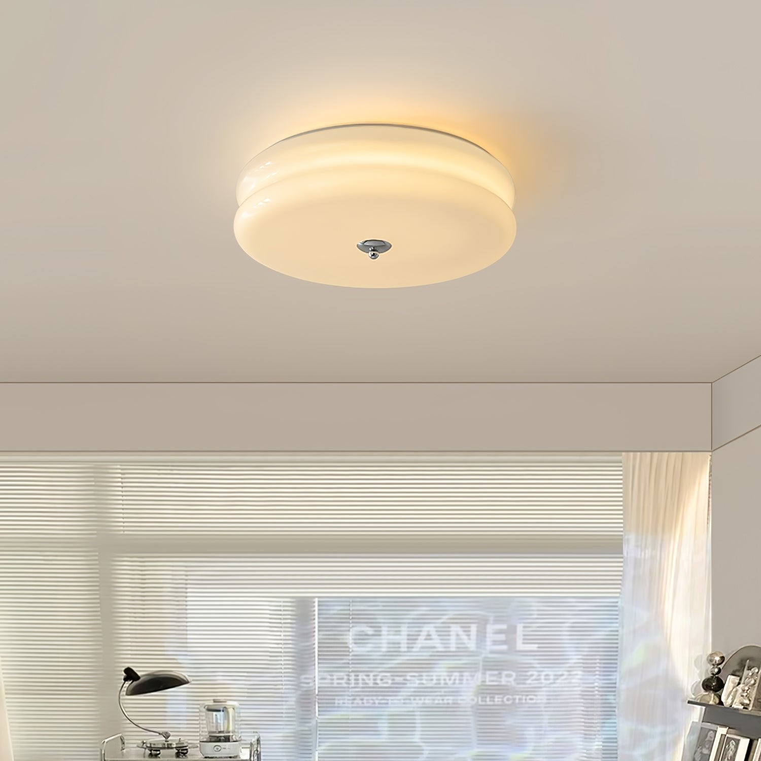Przytulia Dom | Art Deco Vintage Lampa Sufitowa LED 24W – Plafon Szklany 3000K–6000K