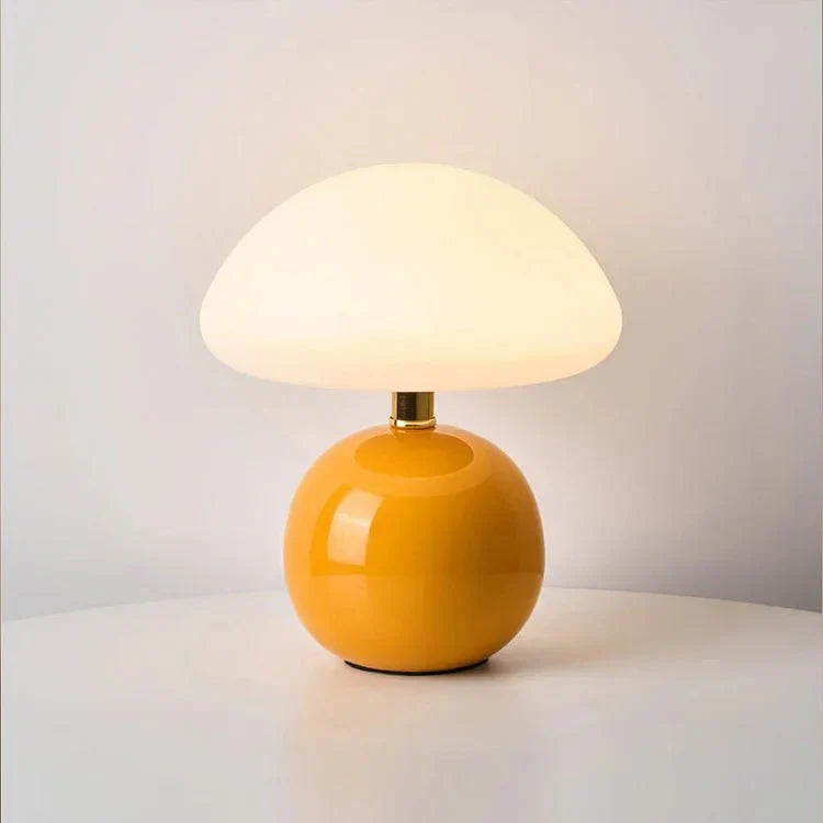 Przytulia Dom | Lampa Stołowa w Kształcie Grzybka – Regulowane Oświetlenie LED – Dekoracyjny Styl do Sypialni i Salonu