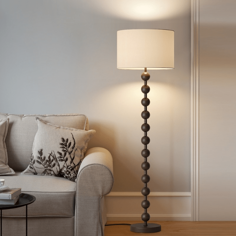 Przytulia Dom | Japandi Drewniana Lampa Podłogowa E27 – Minimalistyczna Lampa Stojąca LED