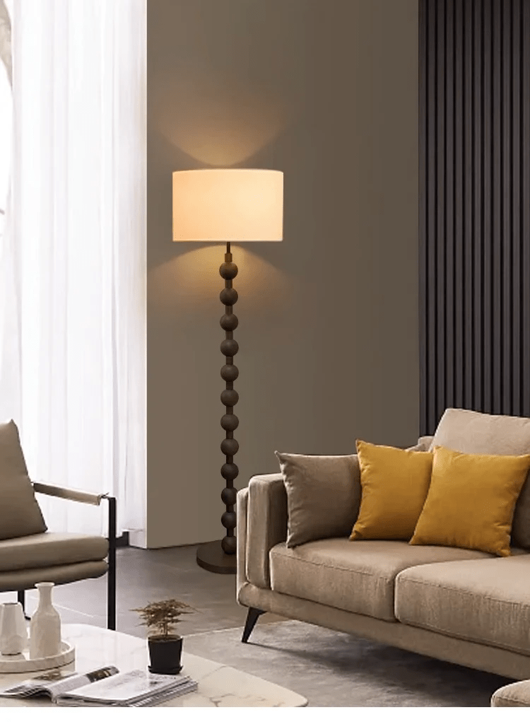 Przytulia Dom | Japandi Drewniana Lampa Podłogowa E27 – Minimalistyczna Lampa Stojąca LED