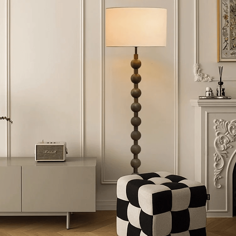 Przytulia Dom | Japandi Drewniana Lampa Podłogowa E27 – Minimalistyczna Lampa Stojąca LED