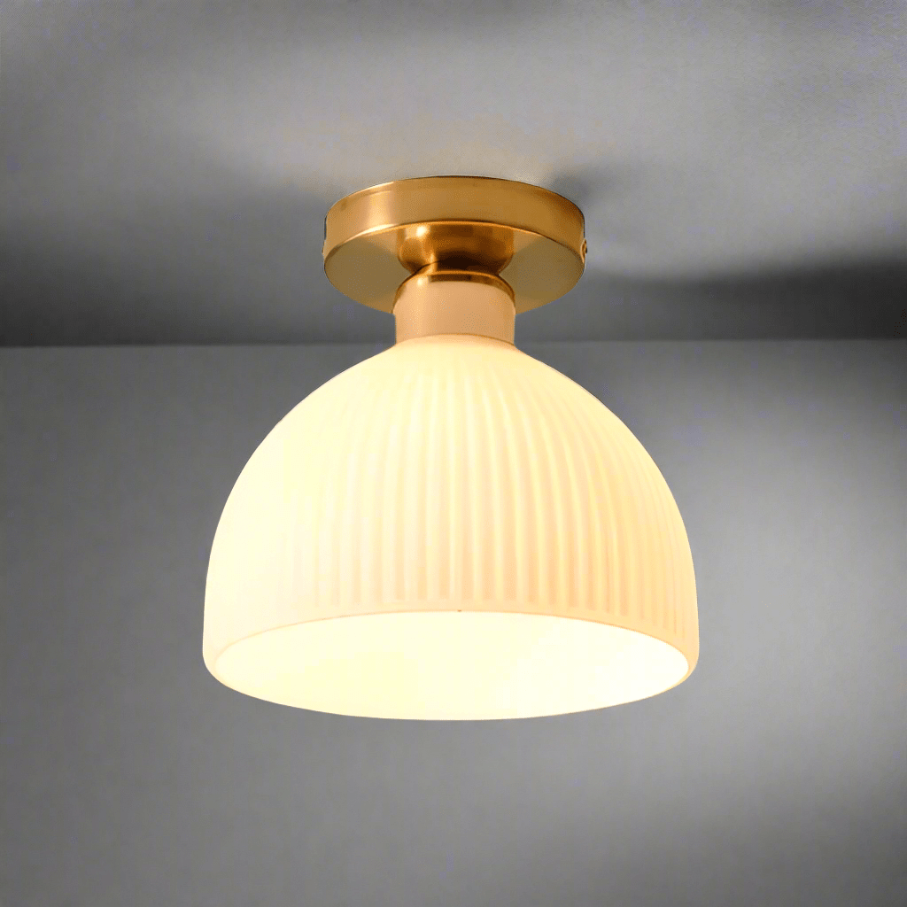 Przytulia Dom | Nowoczesna Lampa Sufitowa z Mlecznego Szkła E27 – Plafon LED Biały